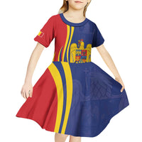 Romania Flag Day Personalized Kid Short Sleeve Dress National Golden Eagle