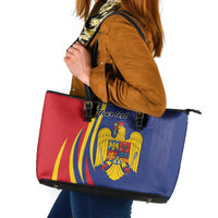 Romania Flag Day Personalized Leather Tote Bag National Golden Eagle
