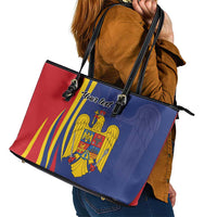 Romania Flag Day Personalized Leather Tote Bag National Golden Eagle
