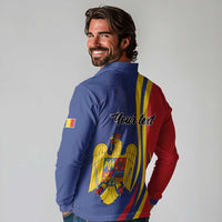 Romania Flag Day Personalized Long Sleeve Polo Shirt National Golden Eagle
