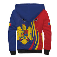 Romania Flag Day Personalized Sherpa Hoodie National Golden Eagle