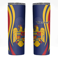 Romania Flag Day Personalized Skinny Tumbler National Golden Eagle