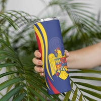 Romania Flag Day Personalized Skinny Tumbler National Golden Eagle