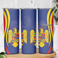 Romania Flag Day Personalized Skinny Tumbler National Golden Eagle