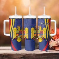 Romania Flag Day Personalized Tumbler With Handle National Golden Eagle
