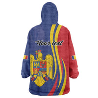 Romania Flag Day Personalized Wearable Blanket Hoodie National Golden Eagle