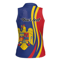Romania Flag Day Personalized Women Sleeveless Polo Shirt National Golden Eagle
