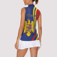 Romania Flag Day Personalized Women Sleeveless Polo Shirt National Golden Eagle
