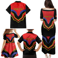 Haiti 1814-1820 Personalized Family Matching Puletasi and Hawaiian Shirt Haitian Flag of the Kingdom