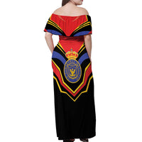 Haiti 1814-1820 Personalized Off Shoulder Maxi Dress Haitian Flag of the Kingdom