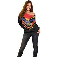 Haiti 1814-1820 Personalized Off Shoulder Sweater Haitian Flag of the Kingdom
