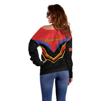 Haiti 1814-1820 Personalized Off Shoulder Sweater Haitian Flag of the Kingdom