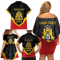 Haiti First Empire 1804-1806 Personalized Family Matching Off Shoulder Short Dress and Hawaiian Shirt Haiti Liberte ou la Mort!