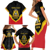 Haiti First Empire 1804-1806 Personalized Family Matching Short Sleeve Bodycon Dress and Hawaiian Shirt Haiti Liberte ou la Mort!