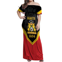 Haiti First Empire 1804-1806 Personalized Off Shoulder Maxi Dress Haiti Liberte ou la Mort!