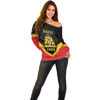 Haiti First Empire 1804-1806 Personalized Off Shoulder Sweater Haiti Liberte ou la Mort!