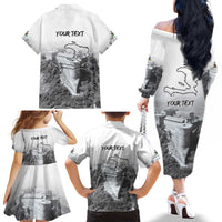 Haiti Pride Citadelle Laferriere 1804 Personalized Family Matching Off The Shoulder Long Sleeve Dress and Hawaiian Shirt