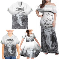 Haiti Pride Citadelle Laferriere 1804 Personalized Family Matching Off Shoulder Maxi Dress and Hawaiian Shirt
