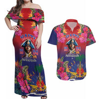 Haiti Toussaint Louverture Personalized Couples Matching Off Shoulder Maxi Dress and Hawaiian Shirt Haitian Revolution 1804