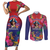 Haiti Toussaint Louverture Personalized Couples Matching Short Sleeve Bodycon Dress and Long Sleeve Button Shirt Haitian Revolution 1804