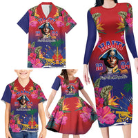 Haiti Toussaint Louverture Personalized Family Matching Long Sleeve Bodycon Dress and Hawaiian Shirt Haitian Revolution 1804