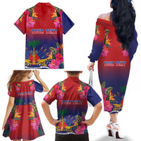 Haiti Toussaint Louverture Personalized Family Matching Off The Shoulder Long Sleeve Dress and Hawaiian Shirt Haitian Revolution 1804