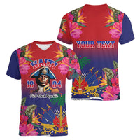 Haiti Toussaint Louverture Personalized Women V-Neck T-Shirt Haitian Revolution 1804
