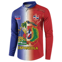 Hispaniola Personalized Button Sweatshirt Dominican Republic Haiti Map
