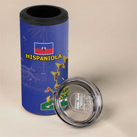 Hispaniola Personalized 4 in 1 Can Cooler Tumbler Dominican Republic Haiti Map