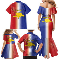 Hispaniola Personalized Family Matching Mermaid Dress and Hawaiian Shirt Dominican Republic Haiti Map