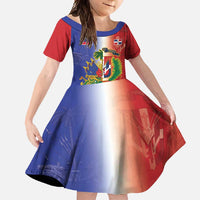 Hispaniola Personalized Family Matching Off Shoulder Maxi Dress and Hawaiian Shirt Dominican Republic Haiti Map