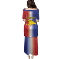 Hispaniola Personalized Family Matching Puletasi and Hawaiian Shirt Dominican Republic Haiti Map