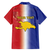 Hispaniola Personalized Family Matching Short Sleeve Bodycon Dress and Hawaiian Shirt Dominican Republic Haiti Map
