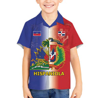 Hispaniola Personalized Kid Hawaiian Shirt Dominican Republic Haiti Map