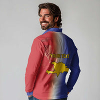 Hispaniola Personalized Long Sleeve Polo Shirt Dominican Republic Haiti Map