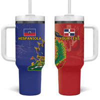 Hispaniola Personalized Tumbler With Handle Dominican Republic Haiti Map