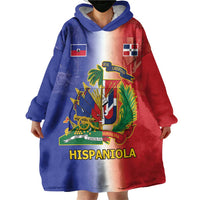 Hispaniola Personalized Wearable Blanket Hoodie Dominican Republic Haiti Map