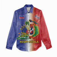 Hispaniola Personalized Women Casual Shirt Dominican Republic Haiti Map