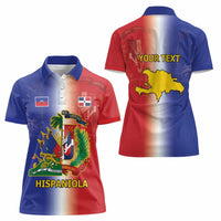 Hispaniola Personalized Women Polo Shirt Dominican Republic Haiti Map
