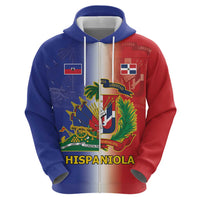 Hispaniola Personalized Zip Hoodie Dominican Republic Haiti Map