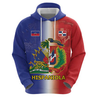 Hispaniola Personalized Zip Hoodie Dominican Republic Haiti Map
