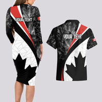 Personalized Canada Day Sine 1867 Couples Matching Long Sleeve Bodycon Dress and Hawaiian Shirt With National Maple Leaf LT9 - Wonder Print Shop