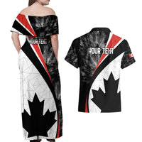 Personalized Canada Day Sine 1867 Couples Matching Off Shoulder Maxi Dress and Hawaiian Shirt With National Maple Leaf LT9 - Wonder Print Shop