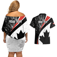 Personalized Canada Day Sine 1867 Couples Matching Off Shoulder Short Dress and Hawaiian Shirt With National Maple Leaf LT9 - Wonder Print Shop