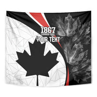 Personalized Canada Day Sine 1867 Tapestry With National Maple Leaf - Wonder Print Shop