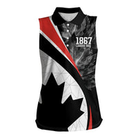Personalized Canada Day Sine 1867 Women Sleeveless Polo Shirt With National Maple Leaf - Wonder Print Shop
