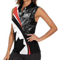 Personalized Canada Day Sine 1867 Women Sleeveless Polo Shirt With National Maple Leaf - Wonder Print Shop