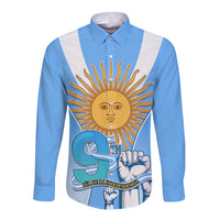 Custom Argentina Long Sleeve Button Shirt Independence Day - Wonder Print Shop