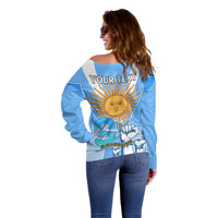 Custom Argentina Off Shoulder Sweater Independence Day - Wonder Print Shop