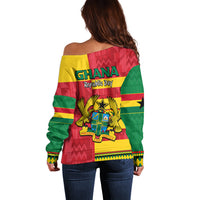 Ghana Off Shoulder Sweater Republic Day - African Kitenge Style - Wonder Print Shop